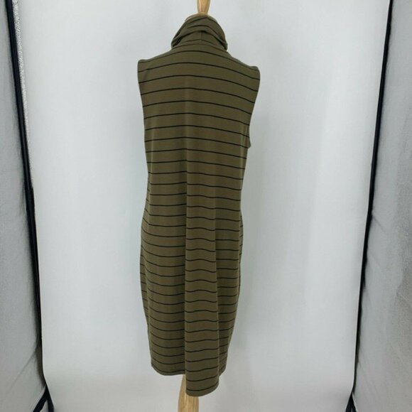 Old Navy Turtleneck Shift Dress Women Size M Stripe Sleeveless Knit Knee Length - Picture 5 of 10